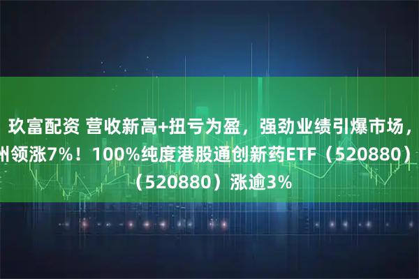 玖富配资 营收新高+扭亏为盈，强劲业绩引爆市场，百济神州领涨7%！100%纯度港股通创新药ETF（520880）涨逾3%