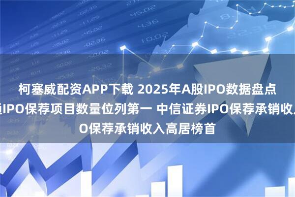 柯塞威配资APP下载 2025年A股IPO数据盘点：国泰海通IPO保荐项目数量位列第一 中信证券IPO保荐承销收入高居榜首