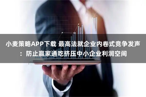 小麦策略APP下载 最高法就企业内卷式竞争发声：防止赢家通吃挤压中小企业利润空间